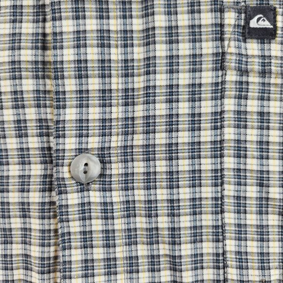 Quiksilver Long Sleeve Button Up Shirt Men Green Plaid Size XL Polyester Cotton - Picture 9 of 16